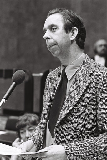 Suriet 33: Member of the European Parliament, during a session in Luxembourg in March 1977.