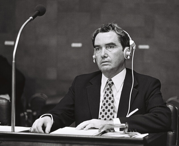 Suriet 36: Member of the European Parliament, during a session in Luxembourg in March 1977.