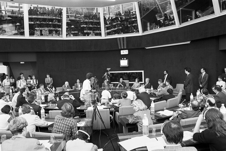 Visit of the Dalai Lama at the European Parliament in Strasbourg. Press Conference