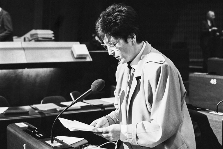 Fotografija 7: Miet SMET at the European Parliament in Strasbourg in May 1987. Belgian Presidency of the EU