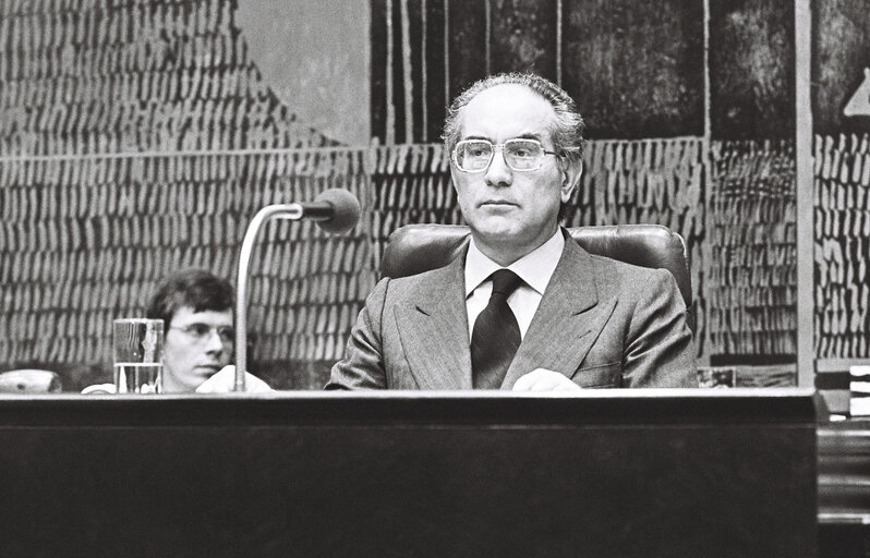 Fotografija 30: Member of the European Parliament, during a session in Luxembourg in March 1977.