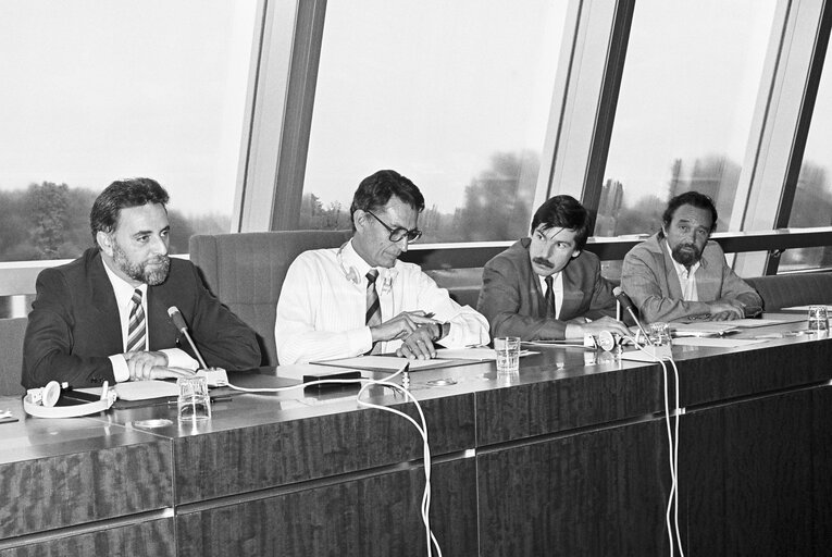 Communist group with secretary general of Spanish communist group