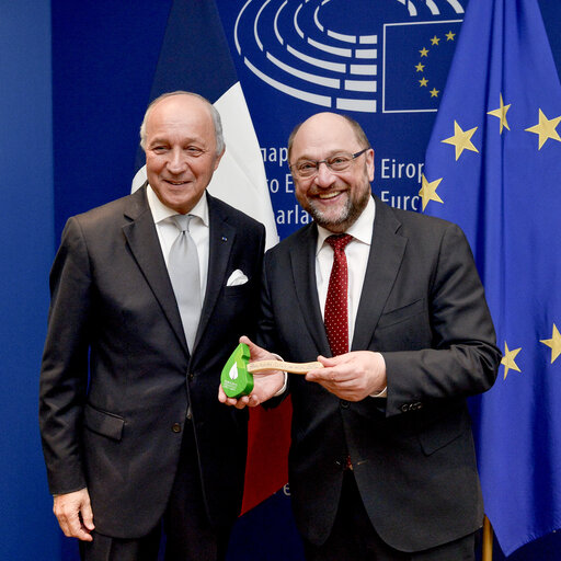 Fotografie 5: Martin SCHULZ - EP President meets with Laurent FABIUS, french Minister of Foreign Affairs and International development