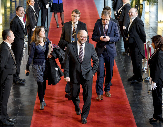 Fotografija 17: Official visit of the Estonian President to the European Parliament in Strasbourg.  Arrival.