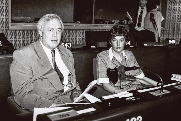 Portraits of MEPS Karsten Friedrich HOPPENSTEDT and Godelieve QUISTHOUDT-ROWOHL in the hemycile