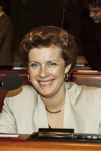 Photo 42: MEP Catherine TRAUTMANN during the plenary session at the EP in Strasbourg