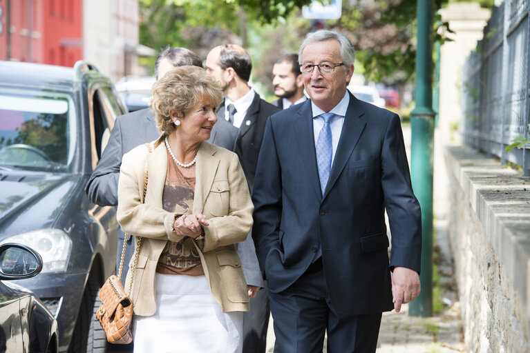 Nuotrauka 5: EE2014 - European Election 2014 - Vote of EPP Candidate to EC Presidency.European election candidat Jean Claude  JUNCKER  CSV picturing at poll in center of culture at Capellen GDL on sunday 25 2014