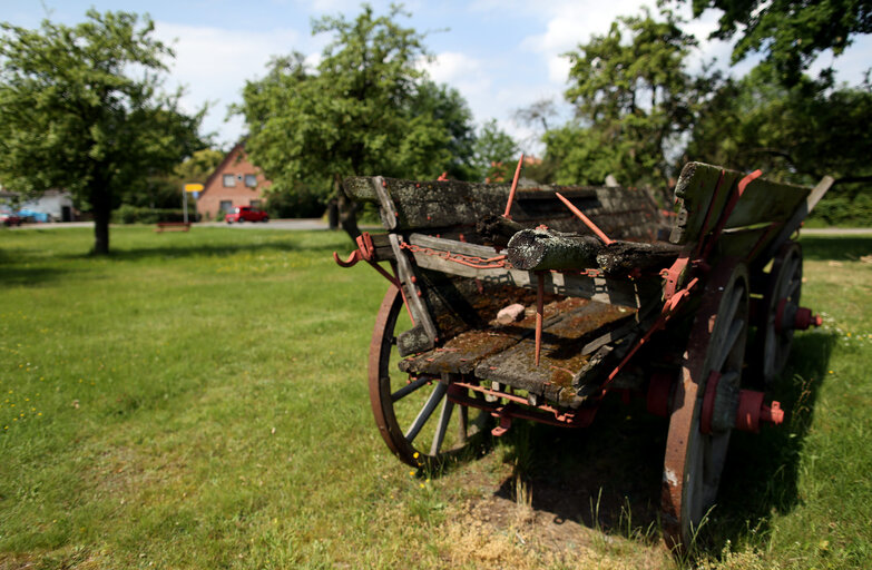 An old wooden wagon is pictured on May 25, 2014 in Waddeweitz, northern Germany.