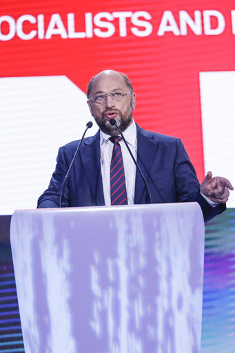 Fotografia 17: EE2014 European election night. Statement of Martin SCHULZ once the European elections results have been published.