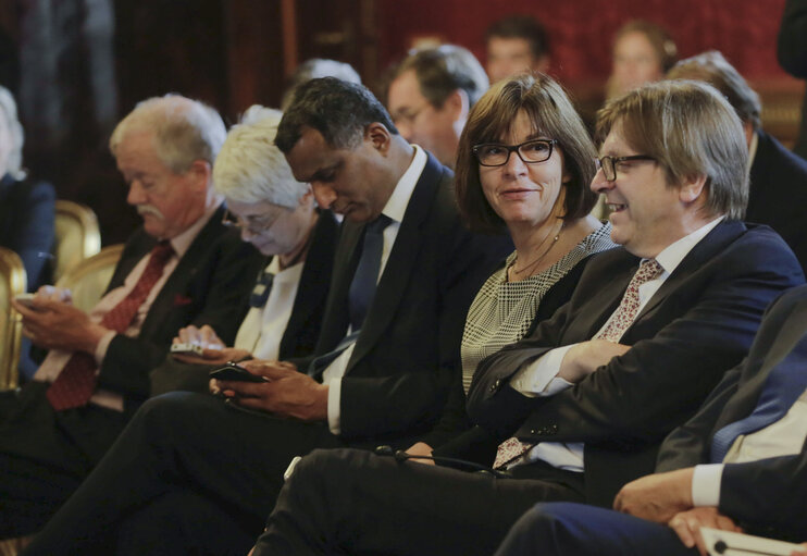 Zdjęcie 24: Syed Kamall , Rebecca Harms and Guy Verhofstadt during a meeting with Italian MPs in Rome, Italy, 23 June 2014. Next month Italy will take the reins of the rotating six-month duty presidency of the European Union.