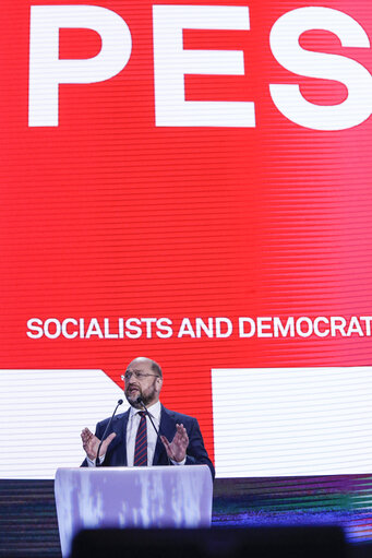 Fotografia 19: EE2014 European election night. Statement of Martin SCHULZ once the European elections results have been published.