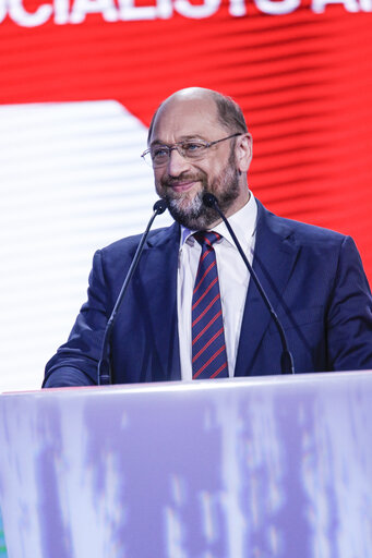 Fotografia 18: EE2014 European election night. Statement of Martin SCHULZ once the European elections results have been published.