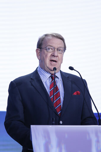 Fotografia 33: EE2014 European election night. Statement of Struan STEVENSON once the European elections results have been published.