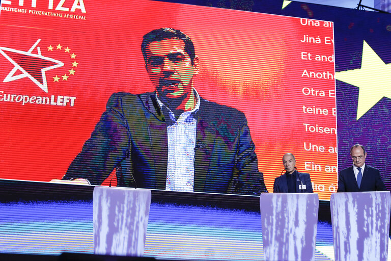 Fotografia 1: EE2014 European election night. Statement of Alexis TSIPRAS once the European elections results have been published.