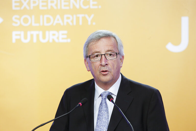 Nuotrauka 10: EE2014 European election night. Statement of Jean Claude JUNCKER, candidate for the EC