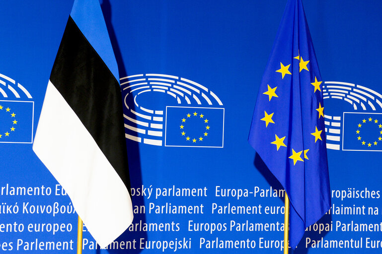 Official visit of the Estonian President to the European Parliament in Strasbourg.  Arrival.