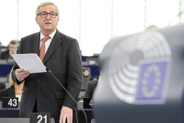 Foto 1: Donald TUSK, European Council President address the EP on the last European Council EUCO