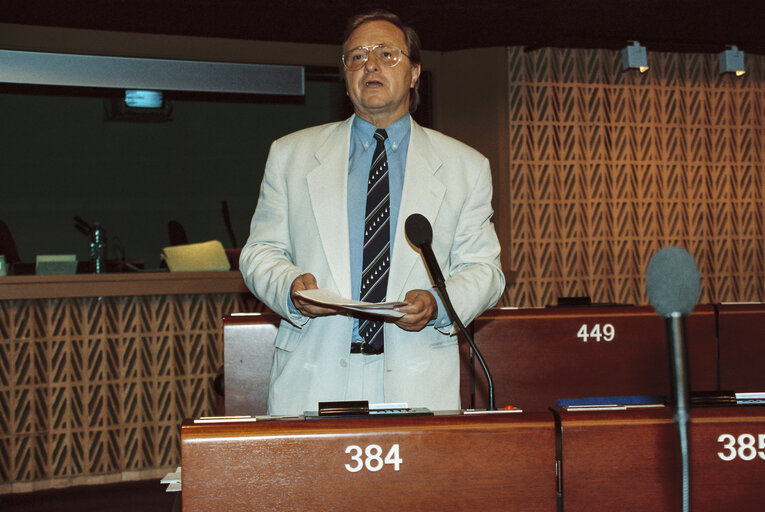 MEP Heinz Fritz KOHLER during the plenary session at the EP in Strasbourg