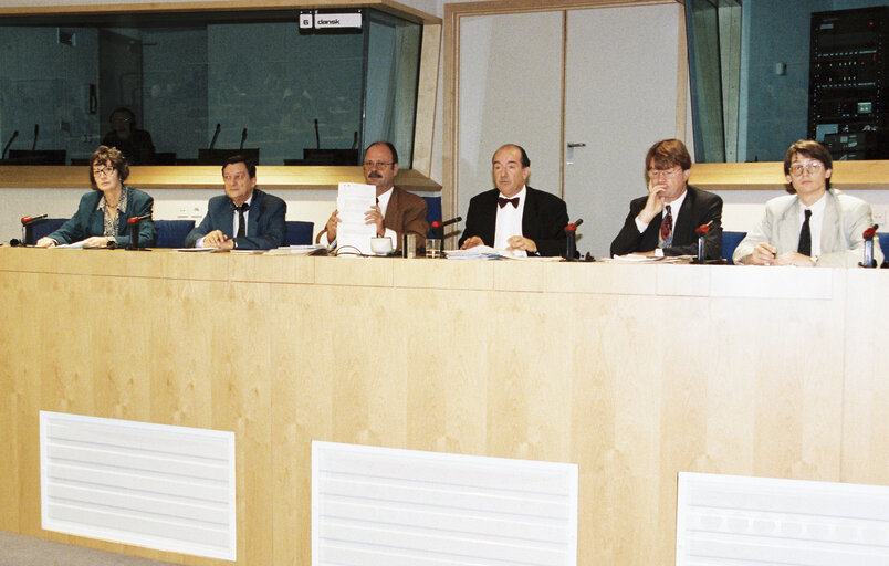 Inauguration of the press room of the European Parliament in Brussels in 1993