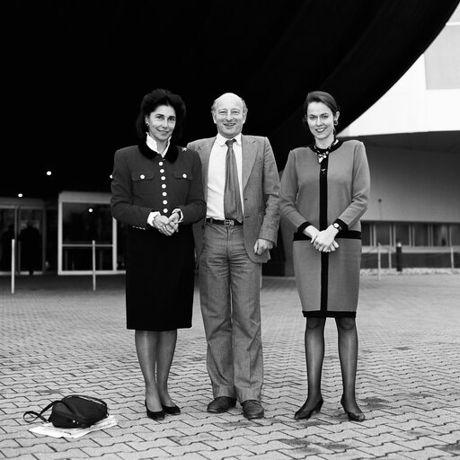 Fotogrāfija 1: Anne Caroline McINTOSH and Patricia RAWLINGS with a guest at the European Parliament.