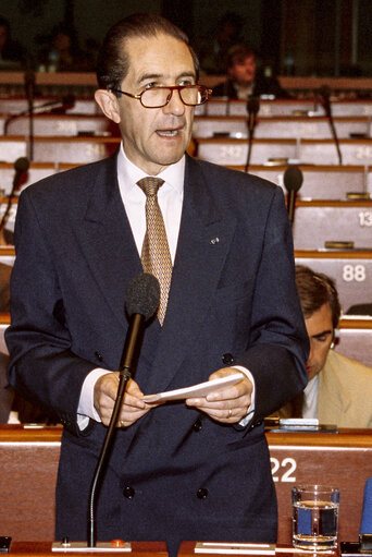 Belgian MFA, Willy CLAES during the Plenary session at the EP in Strasbourg