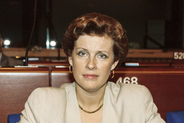 Photo 44: MEP Catherine TRAUTMANN during the plenary session at the EP in Strasbourg