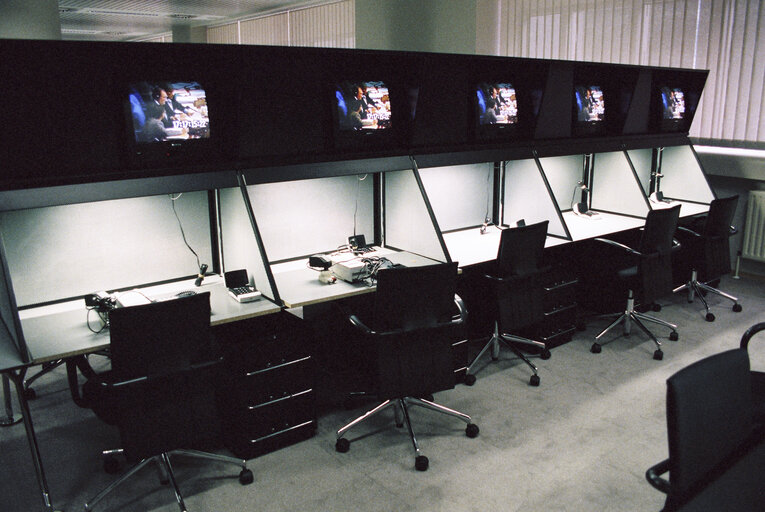 Inauguration of the press room of the European Parliament in Brussels in 1993