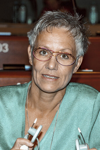 Photo 37: MEP Brigitte LANGENHAGEN during the plenary session at the EP in Strasbourg