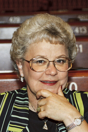 Φωτογραφία 13: Portrait of MEP Tove NIELSEN in the hemicycle at the EP in Strasbourg