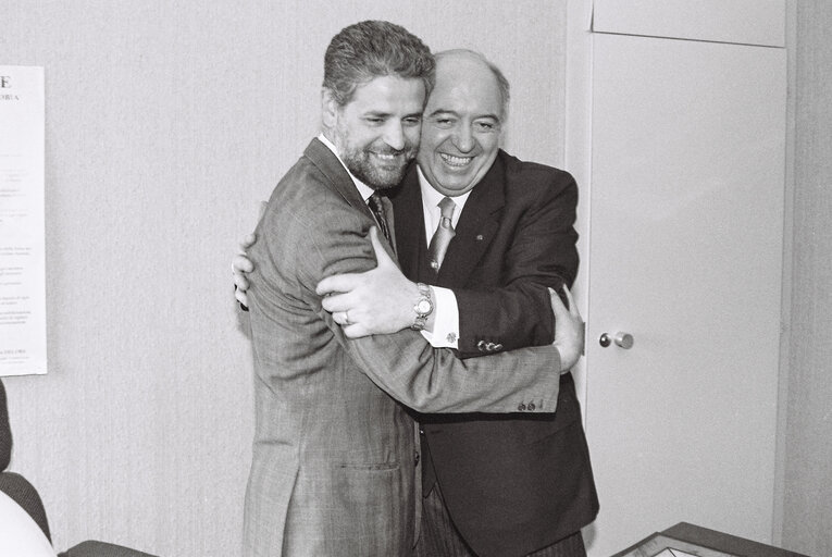 Roberto FORMIGONI with guests at his office