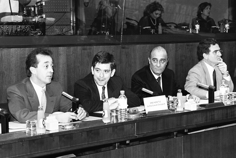 Fotografie 7: Joint Meeting with European Commission of Delors II about the Gulf War at the European Parliament in Brussels