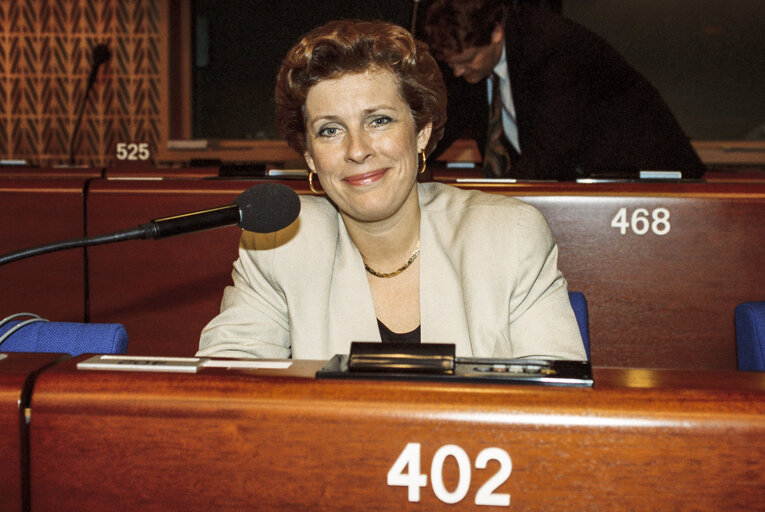 Photo 45: MEP Catherine TRAUTMANN during the plenary session at the EP in Strasbourg