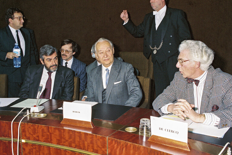 Photo 5: Sakharov Prize 1989: Meeting with Alexander DUBCEK at the European Parliament in Strasbourg