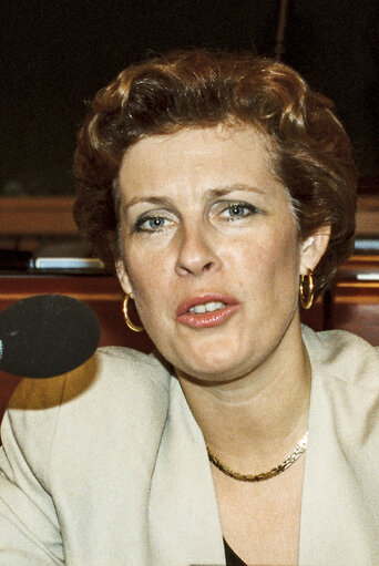 Photo 46: MEP Catherine TRAUTMANN during the plenary session at the EP in Strasbourg