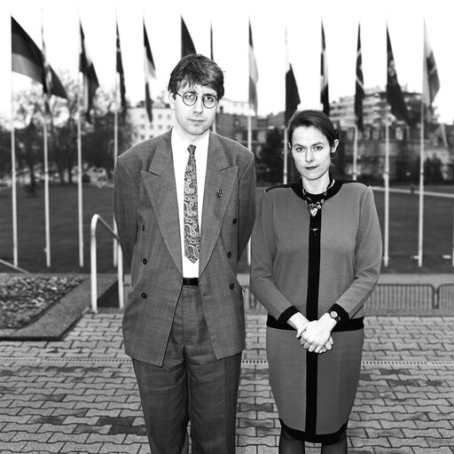 Fotogrāfija 4: Anne Caroline McINTOSH with a guest at the European Parliament.