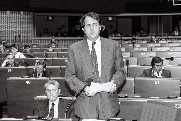 Portrait of Rene STEICHEN during a plenary session