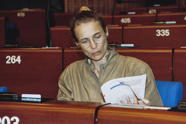 Photo 21: MEP Annemarie M.C. GOEDMAKERS during the plenary session at the EP in Strasbourg