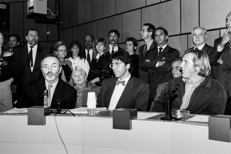 Actors, producers and MEps attend a meeting focusing on cinema in the EU in Strasbourg