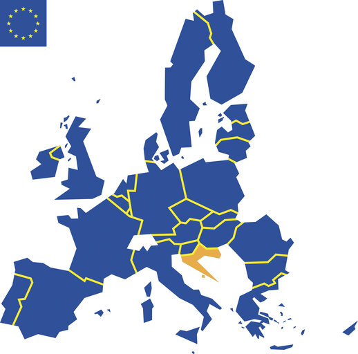 Fotografia 22: EU Map (27 member states and Croatia)