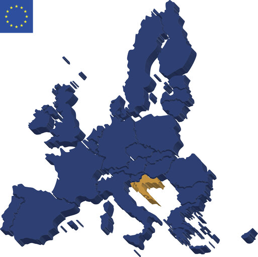 Fotogrāfija 38: EU Map (27 member states and Croatia)