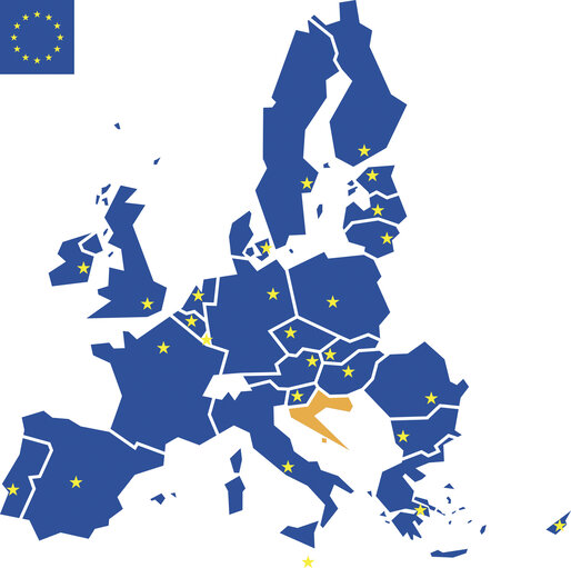 Nuotrauka 21: EU Map (27 member states and Croatia)