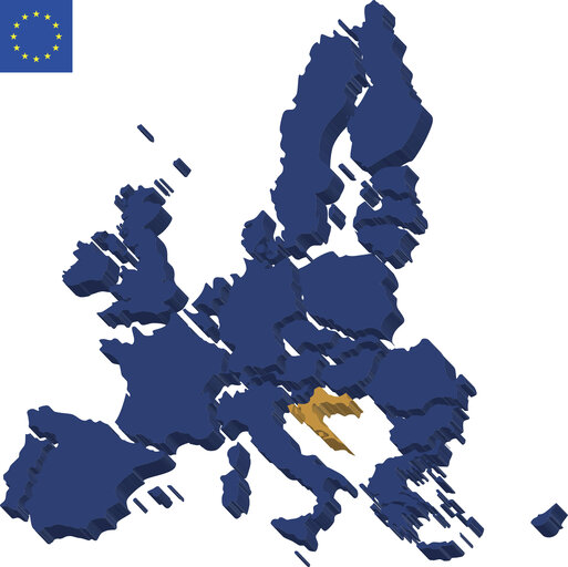 Fotogrāfija 39: EU Map (27 member states and Croatia)