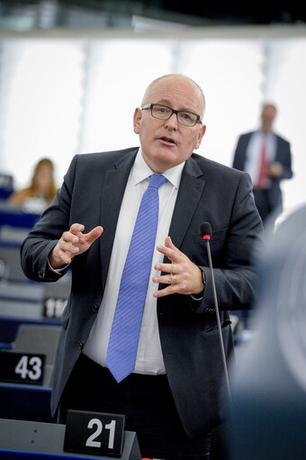 Foto 21: Plenary session week 40 2017 in Strasbourg - Preparation of the European Council meeting of 19 and 20 October 2017 - Council and Commission statements