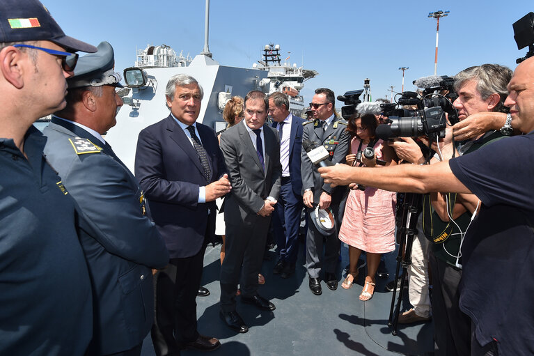 Foto 2: Official visit of the President of the European Parliament to Italy. Antonio Tajani - EP President visiting Catania and Pozzallo.