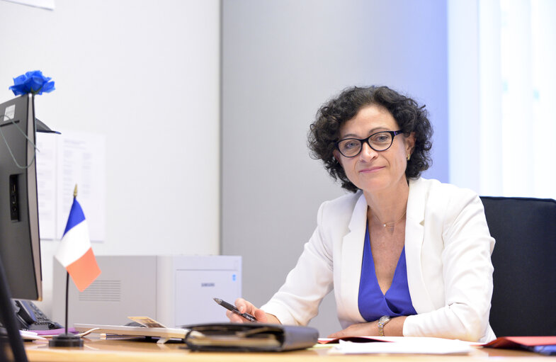 Christelle LECHEVALIER in the European Parliament in Brussels