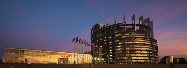 Outside view of the European Parliament in Strasbourg