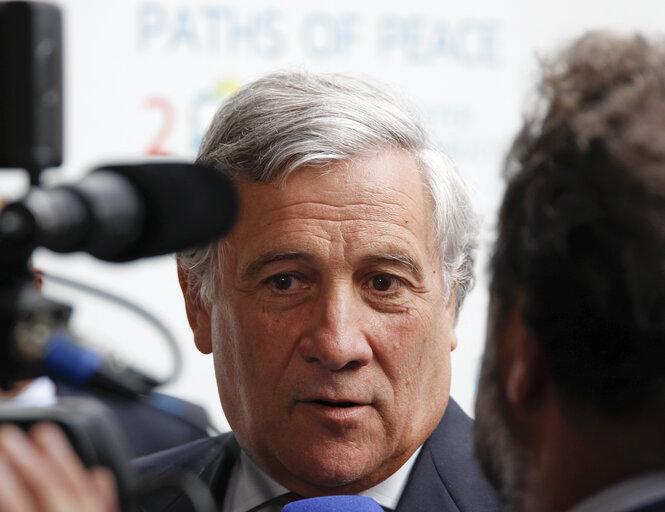 Nuotrauka 11: Visit of the President of the European Parliament to Munster. Antonio Tajani, President of the European Parliament is seen during a visit of the opening ceremony of the Paths of Peace meeting in Munster, 10 September 2017.