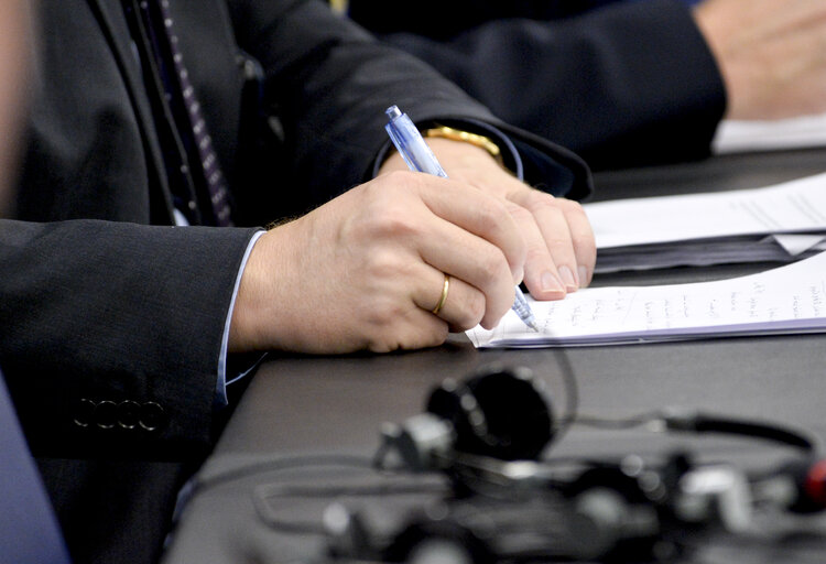 Fotó 1: 38th EU - Australia Inter-Parliamentary meeting - hand with pen