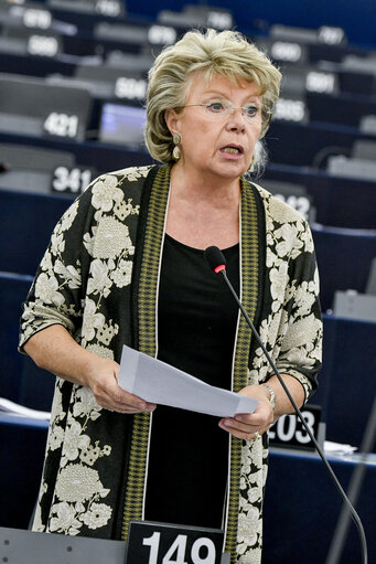 Viviane REDING in Plenary session week 47 2016 in Strasbourg