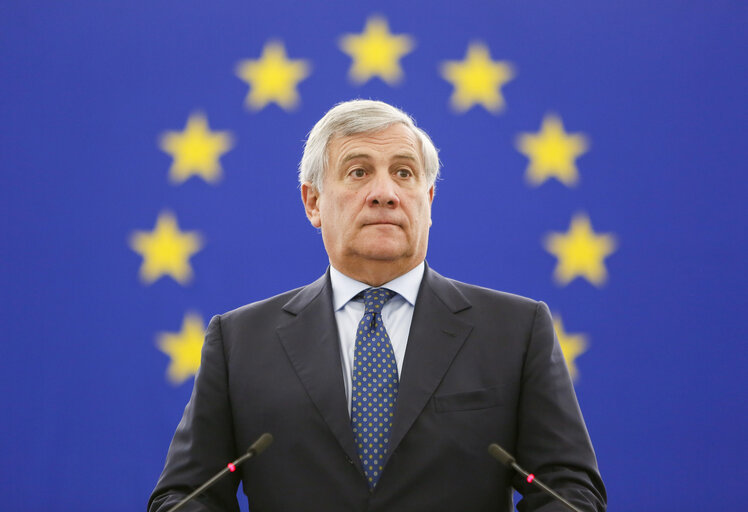 Zdjęcie 14: Antonio TAJANI - EP President in plenary session Week 40 2017 in Strasbourg